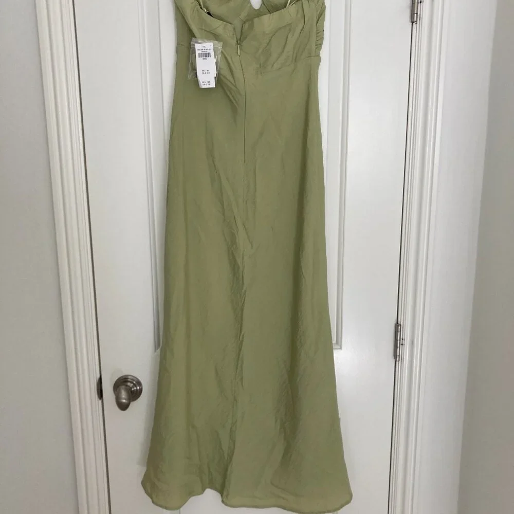 Strapless Twist-Front Maxi Dress
